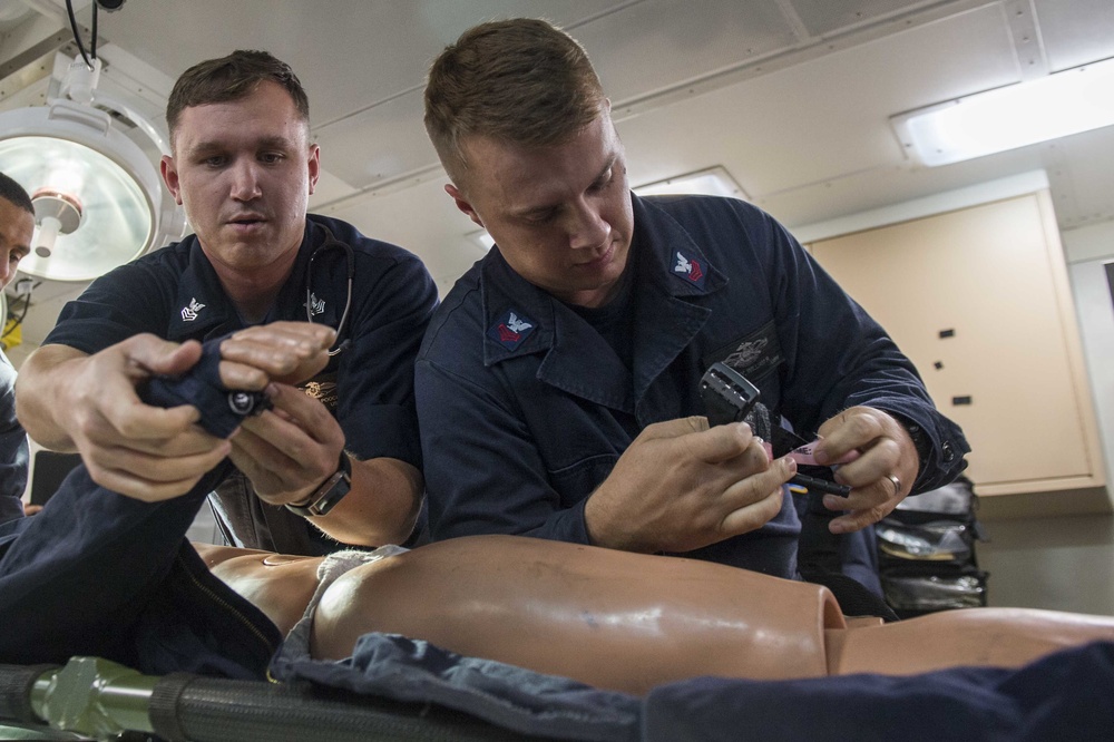 Dawn Blitz 2017 USS Anchorage CASEVAC Drill