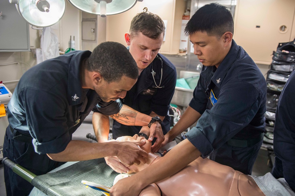 Dawn Blitz 2017 USS Anchorage CASEVAC Drill