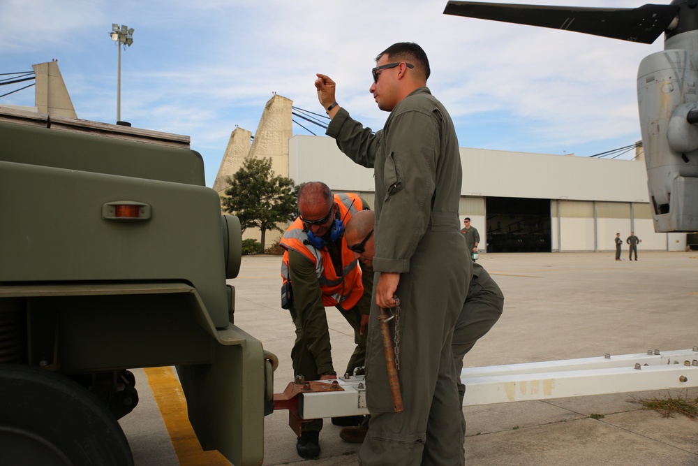 U.S. Marines display MV-22B to Italians