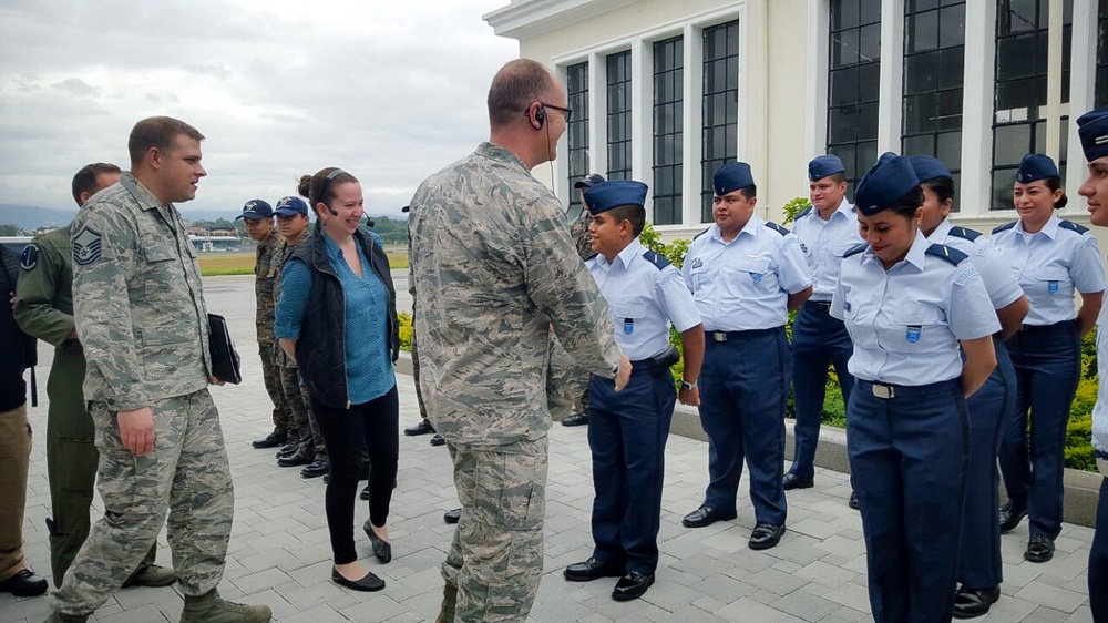 Corder greets members of the Guatemalan Air Force