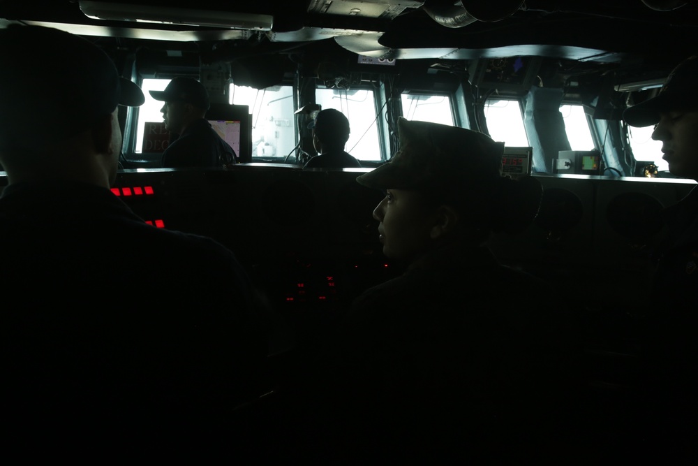 Marine NCO Pilots USS Essex