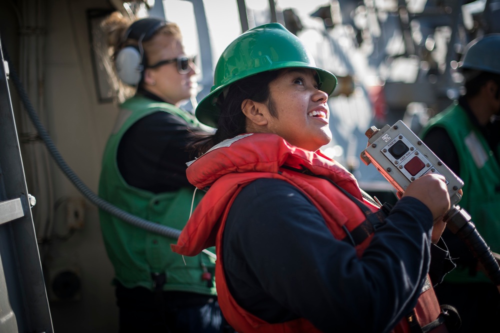 USS Chafee RAS with USNS Wally Shirra