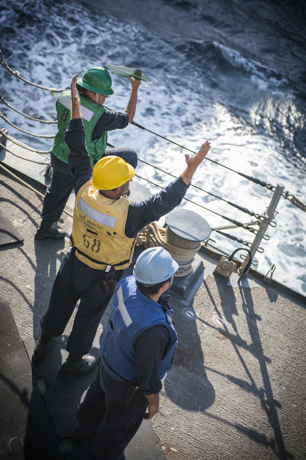 USS Chafee RAS with USNS Wally Shirra