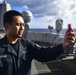 USS San Diego (LPD 22) Quartermaster Takes Wind Reading