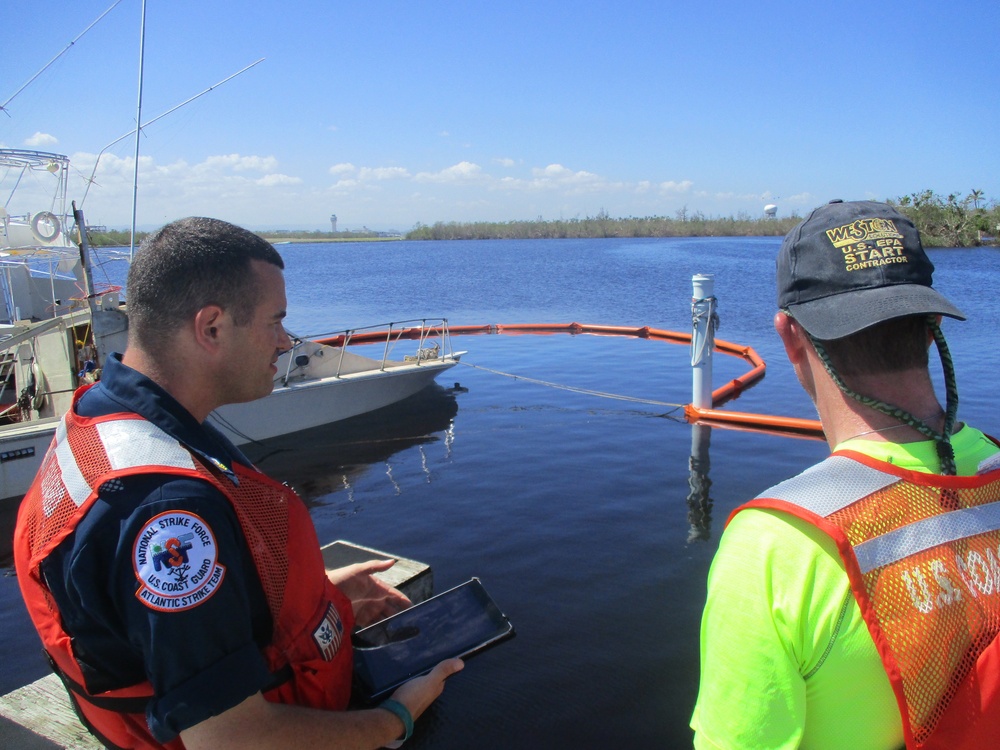 Maria ESF-10 PR Unified Command responders evaluate damaged vessels in Puerto Rico