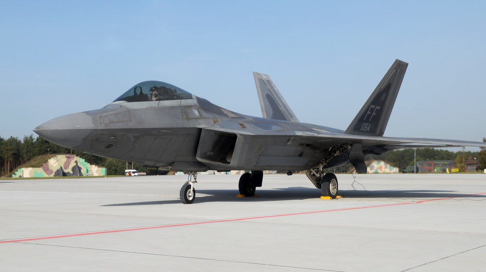 U.S. Air Force F-22 Raptors forward deploy to Poland