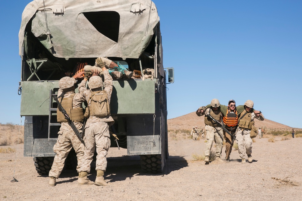 CLB-5 trains to conduct IED sweeps, evacuate casualties