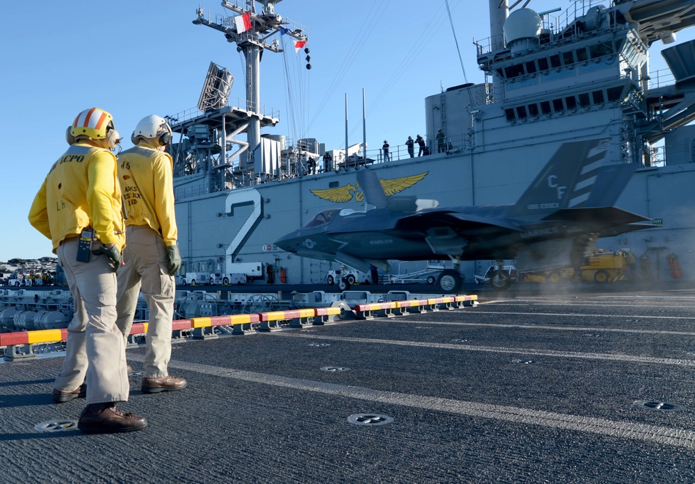Dawn Blitz 2017 USS Essex (LHD 2) F-35 Launch