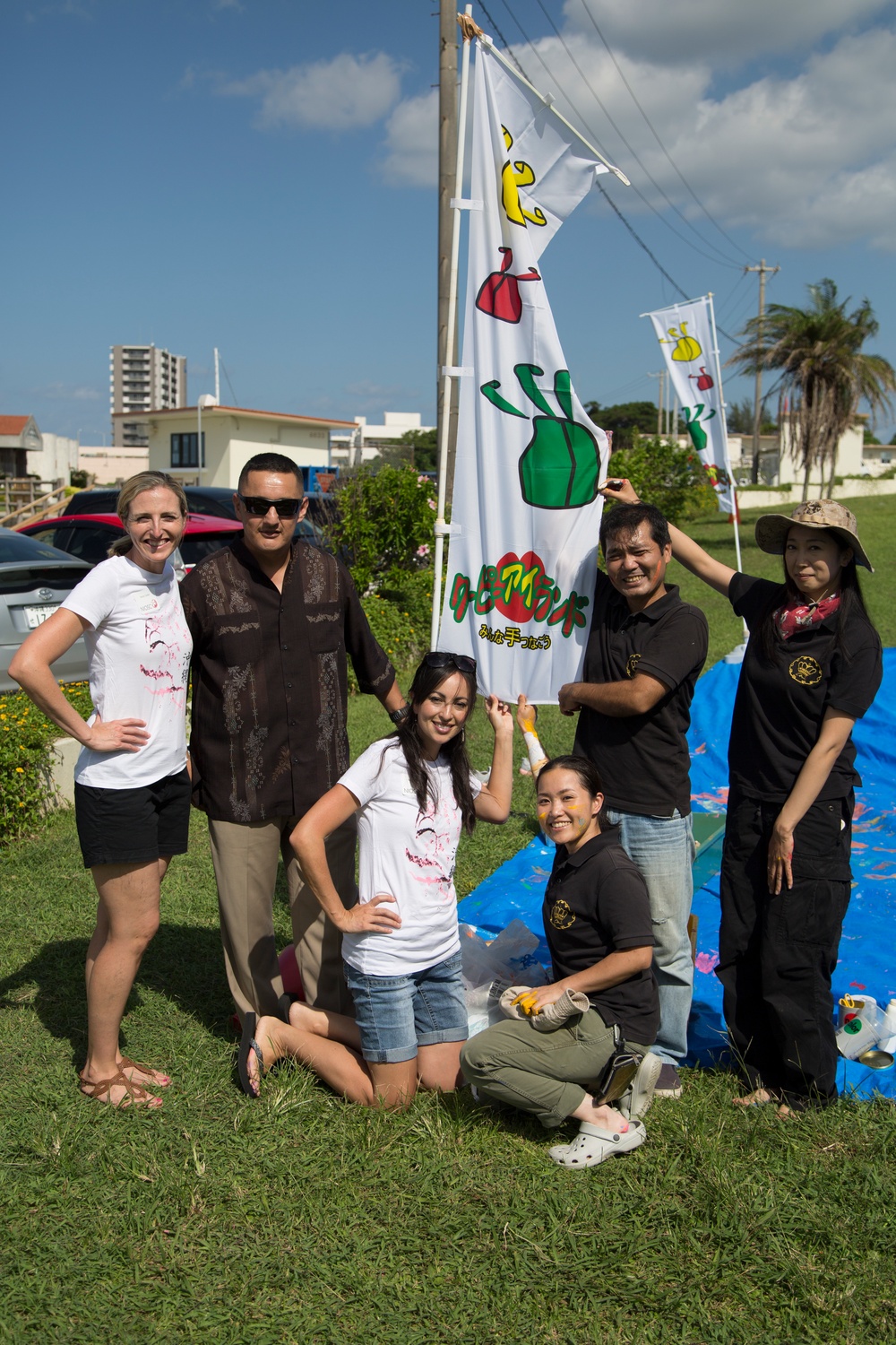 Local and military communities come together to create art banner