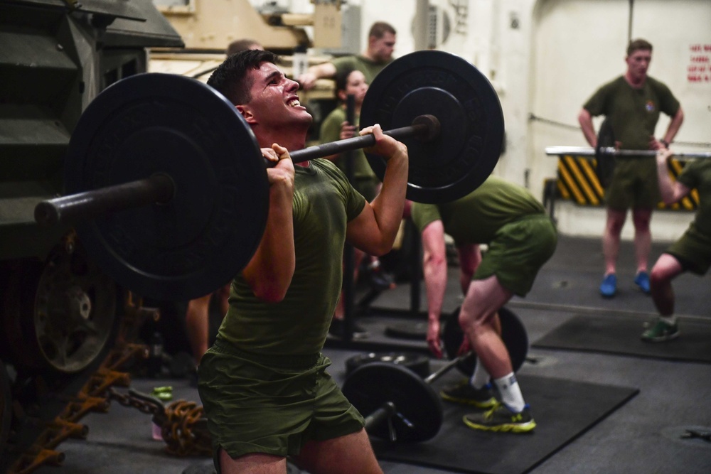 USS San Diego (LPD 22) Embarked Marine Participates in Corporal's Course