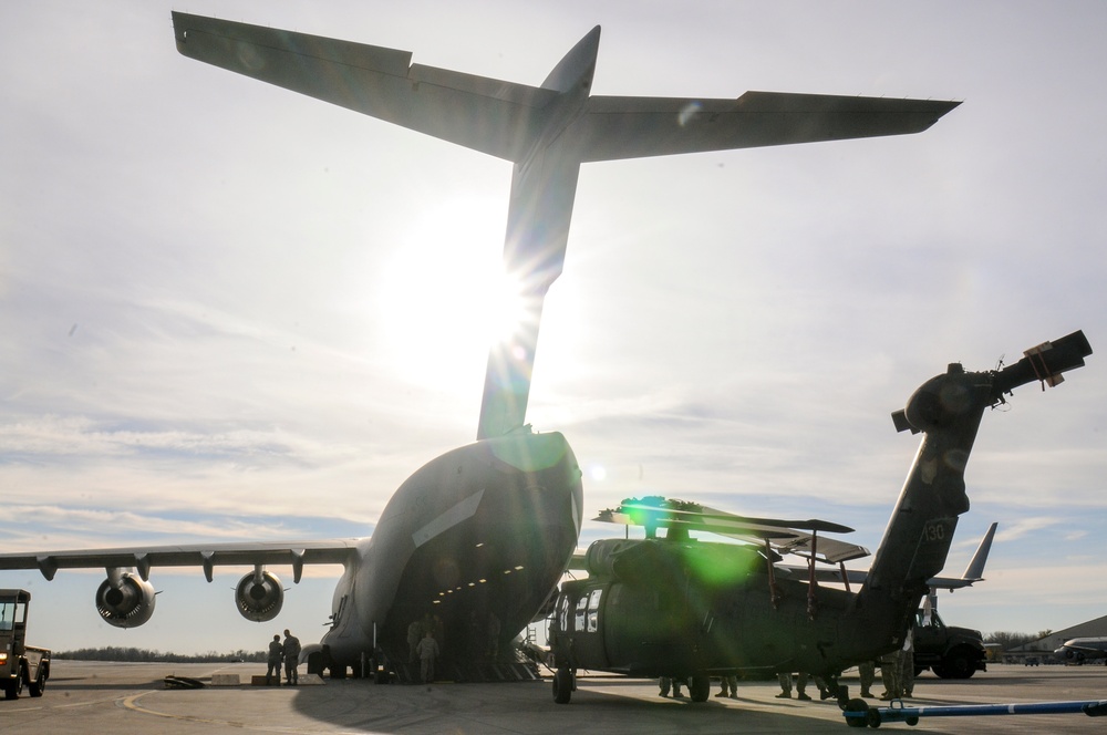 Ohio Army National Guard Black Hawks on the way to Puerto Rico