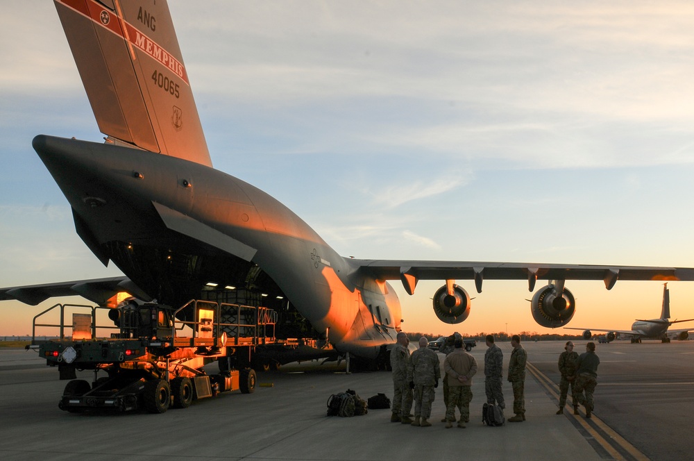 Ohio Army National Guard Black Hawks on the way to Puerto Rico