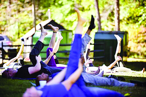 Quantico says Namaste at Prince William Forest Park