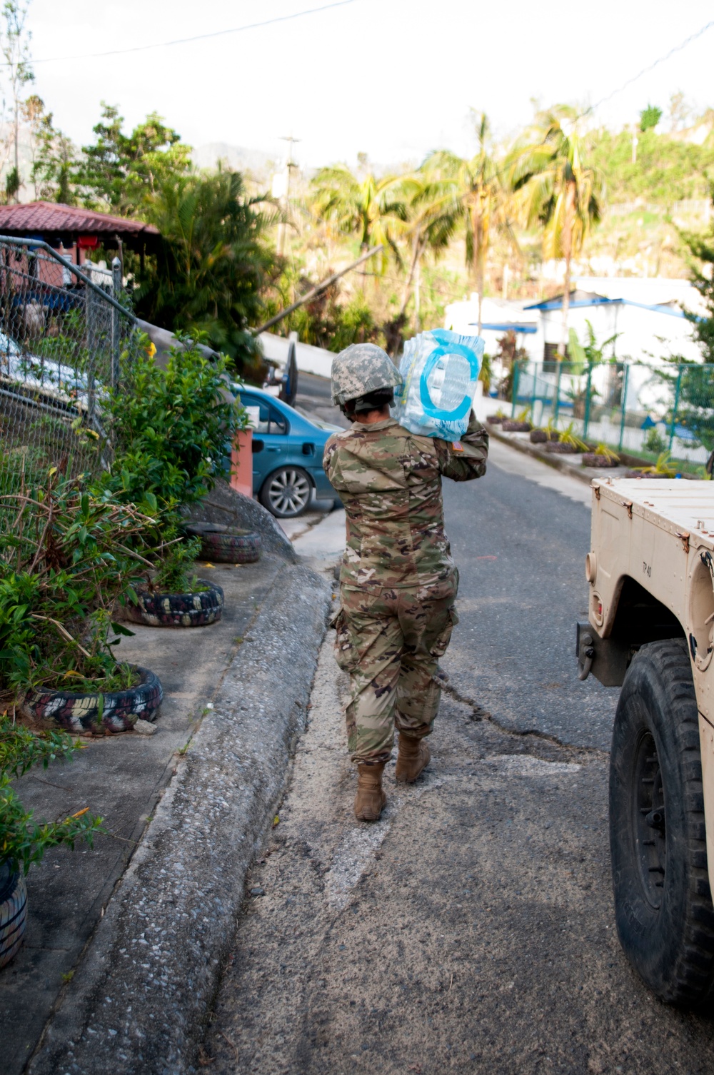 Army Reserve Soldiers Bring Water to Remote Mountain Area of Puerto Rico