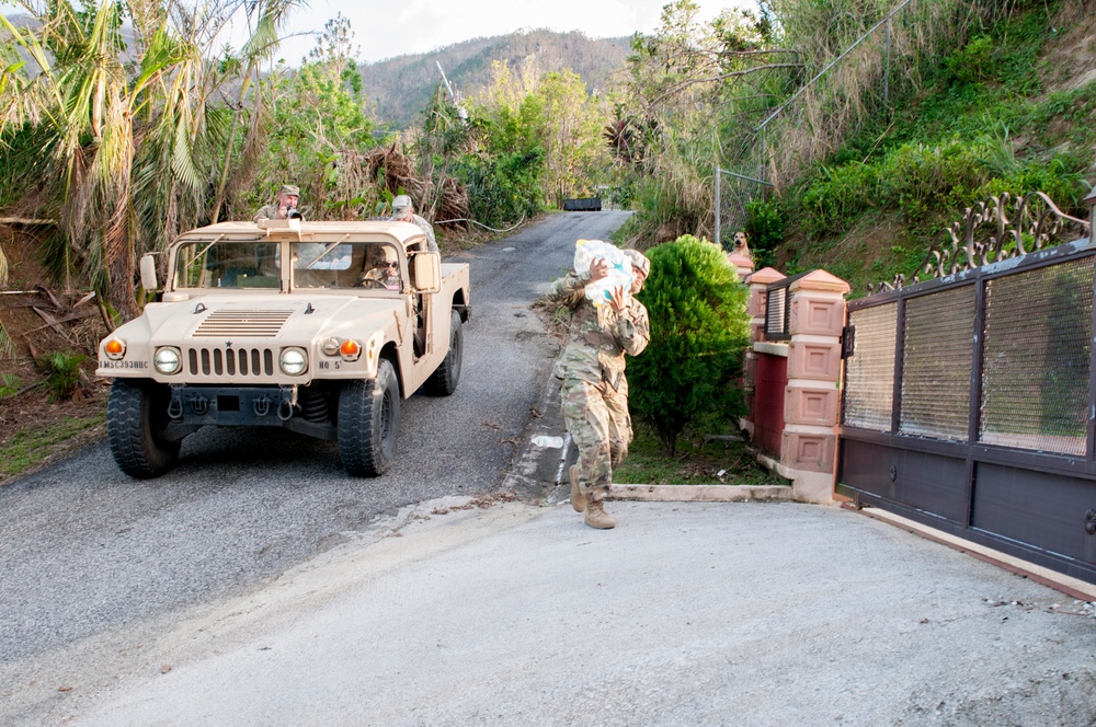 Army Reserve Soldiers Bring Water to Remote Mountain Area of Puerto Rico