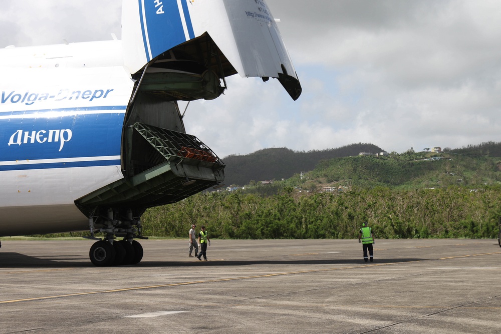 Electrical equipment arrives to Roosevelt Roads airfield to restore power