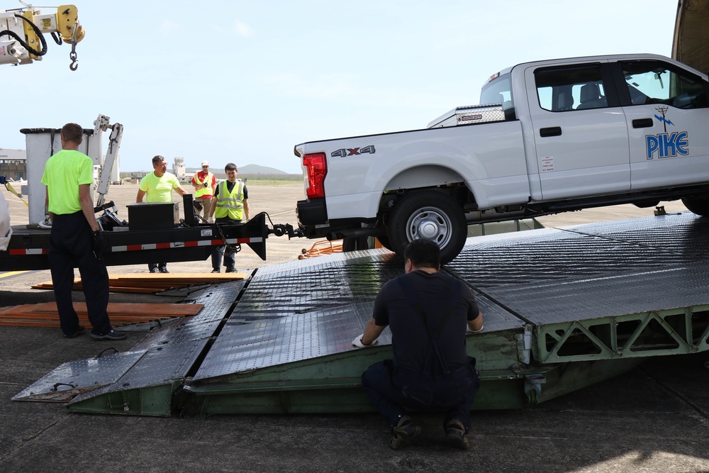 Electrical equipment arrives to Roosevelt Roads airfield to restore power