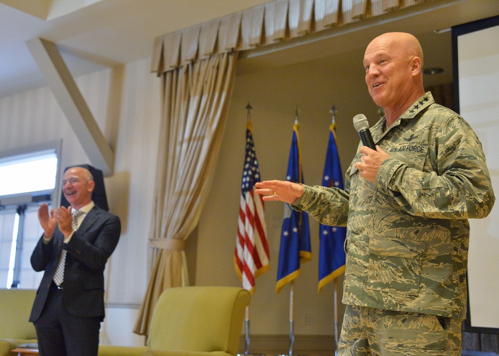 Jeff Bezos visits LAAFB SMC