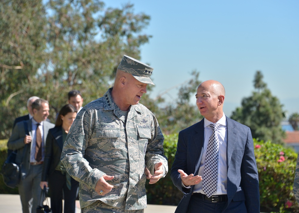 Jeff Bezos visits LAAFB SMC