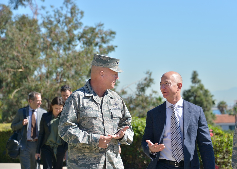 Jeff Bezos visits LAAFB SMC