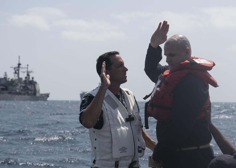 USS Lake Erie (CG 70) ETCS reenlistment