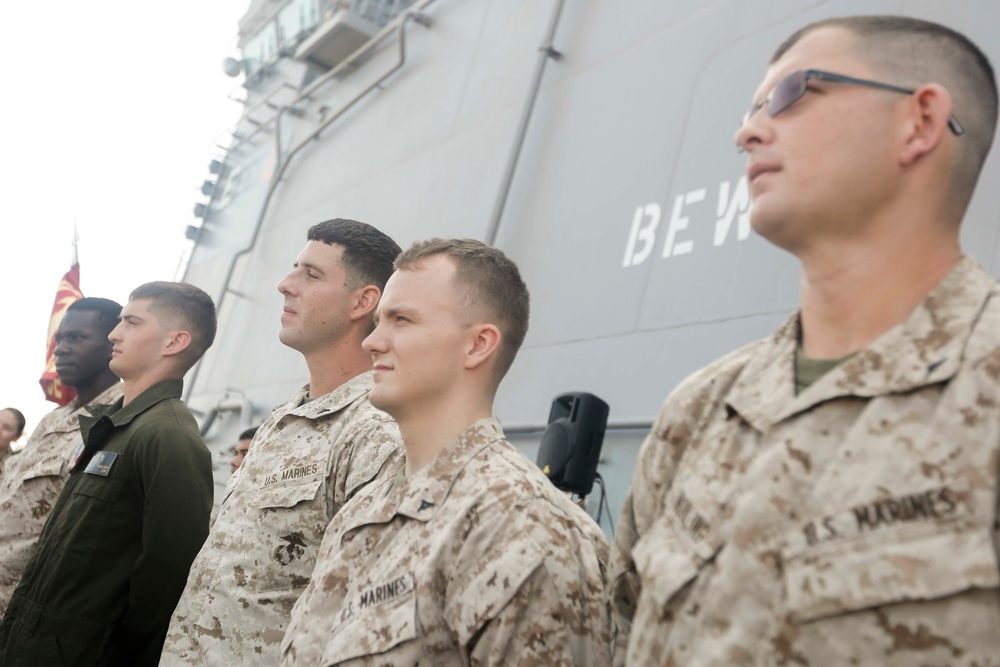 15th MEU formation aboard USS America (LHA 6)