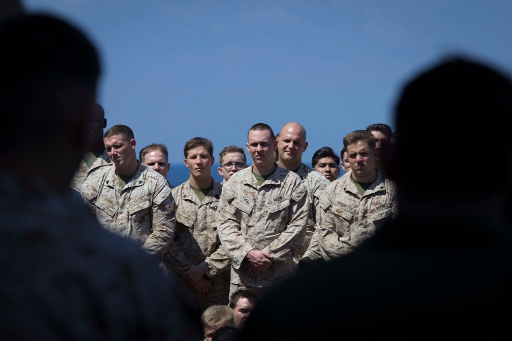 15th MEU formation aboard USS America (LHA 6)