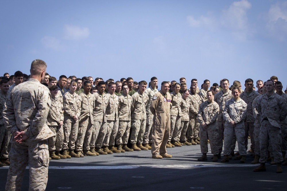 15th MEU formation aboard USS America (LHA 6)