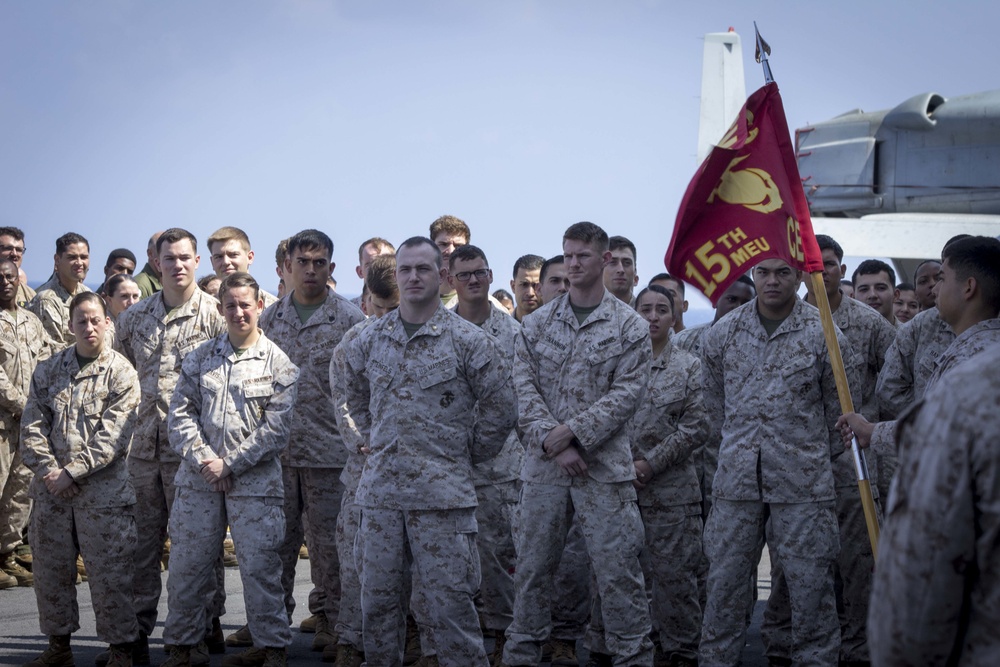 15th MEU formation aboard USS America (LHA 6)