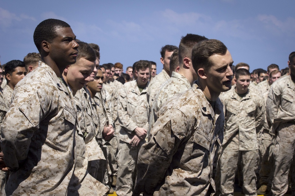 15th MEU formation aboard USS America (LHA 6)