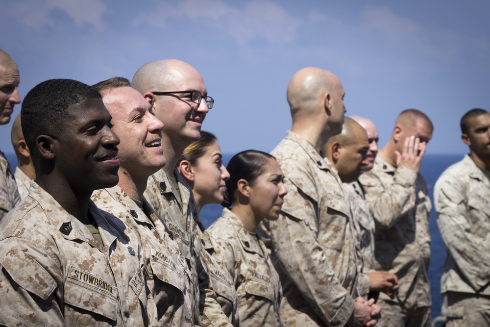 15th MEU formation aboard USS America (LHA 6)