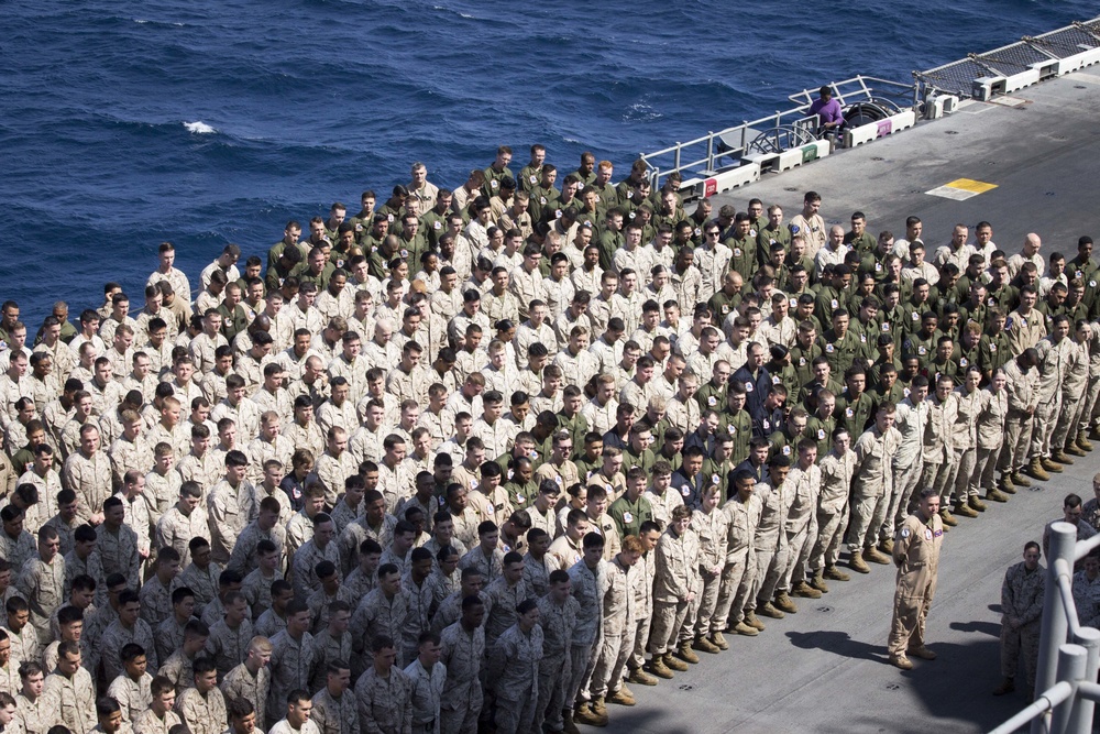 15th MEU formation aboard USS America (LHA 6)