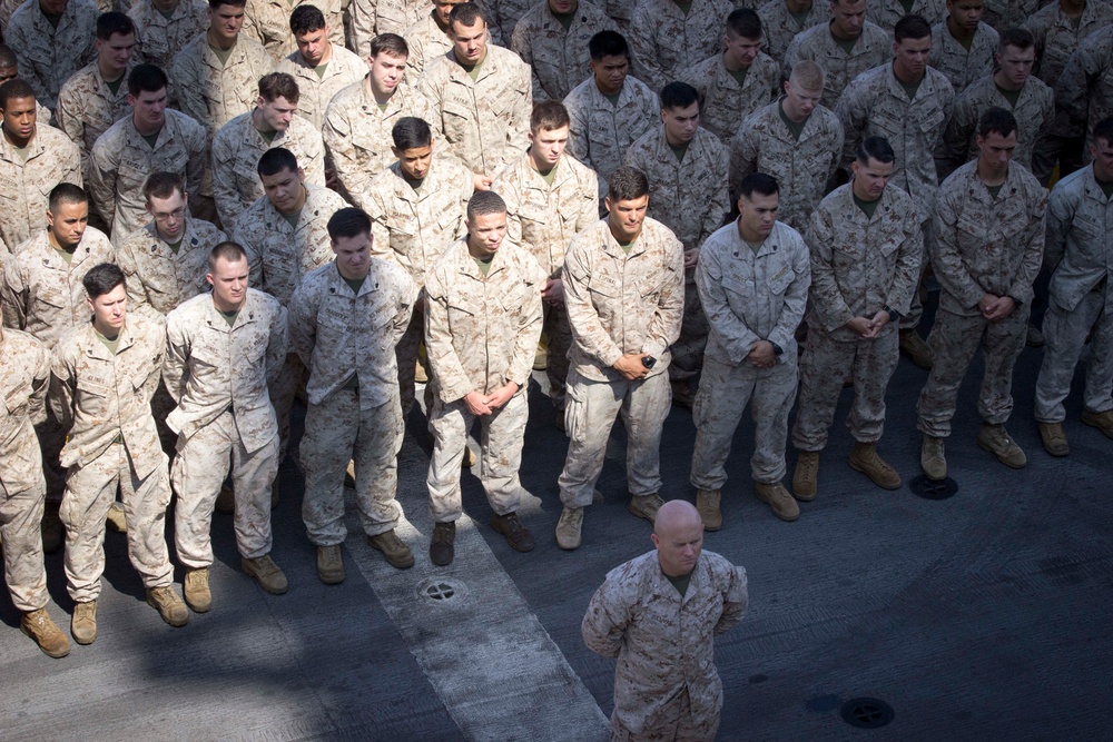 15th MEU formation aboard USS America (LHA 6)