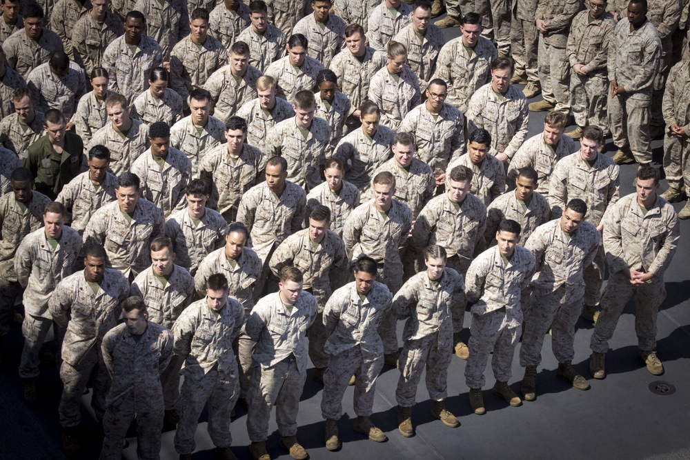 15th MEU formation aboard USS America (LHA 6)