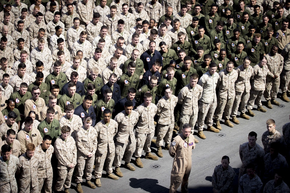 15th MEU formation aboard USS America (LHA 6)