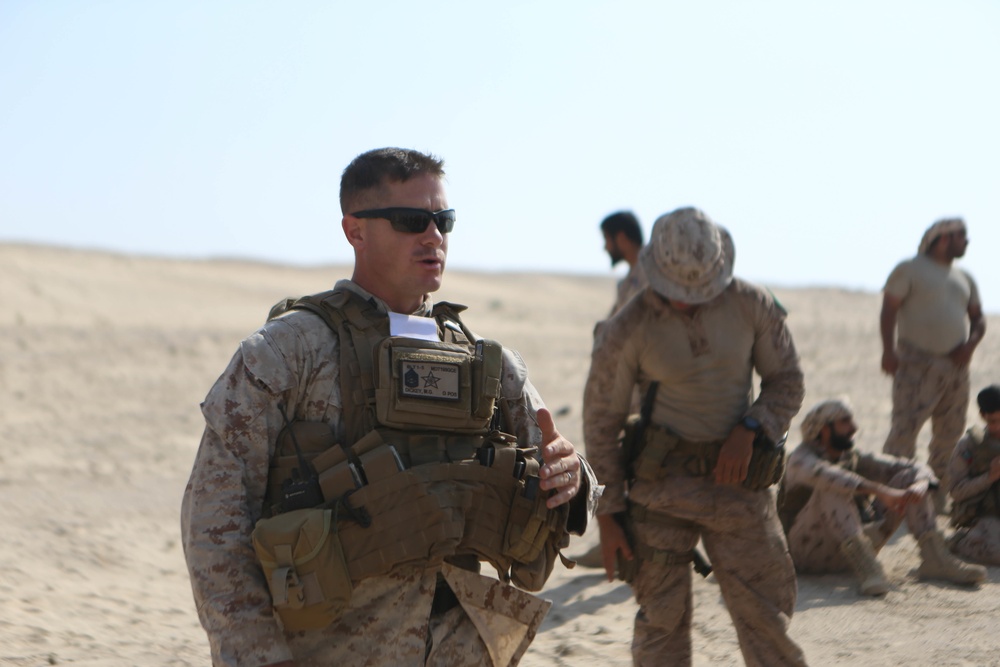 15th MEU conducts small-arms range with UAE during Iron Magic 2018