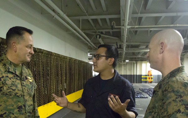 Brig. Gen. Uribe Visits Sailors Aboard USS Essex