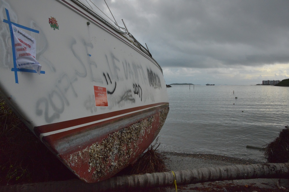 Maria ESF-10 PR Unified Command responders evaluate damaged vessels in Puerto Rico