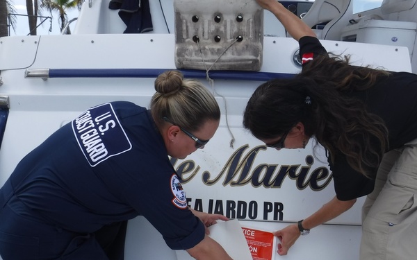 Maria ESF-10 PR Unified Command responders evaluate damaged vessels in Puerto Rico