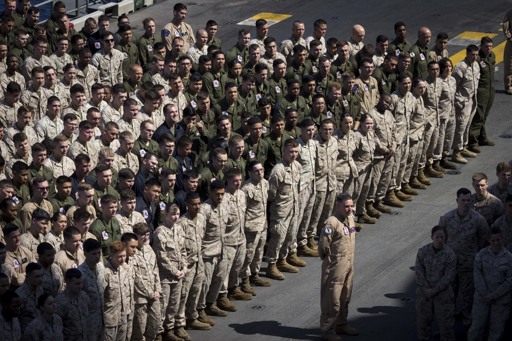 15th MEU formation aboard USS America (LHA 6)