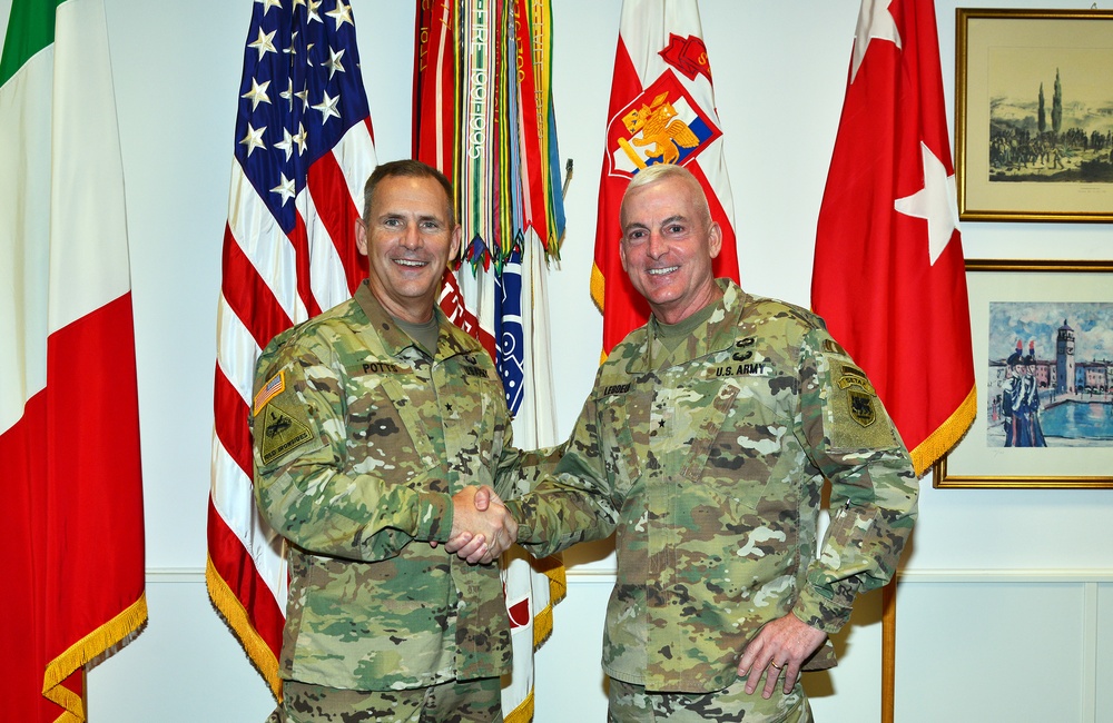 Brig. Gen. Anthony W. Potts visits Caserma Ederle, Vicenza, Italy