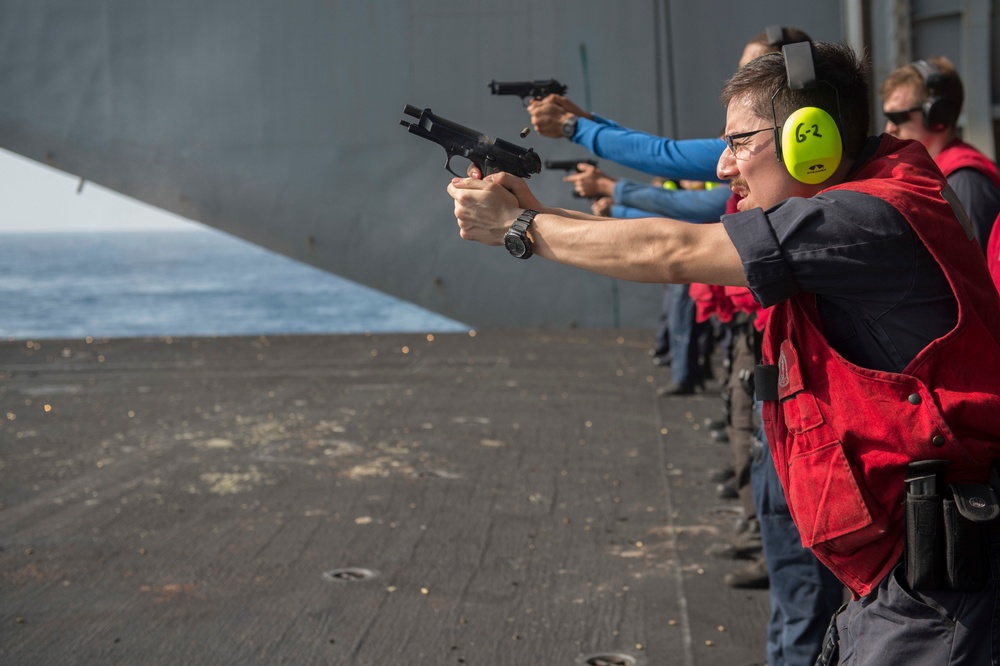 Nimitz Conducts Small Arm Qualification