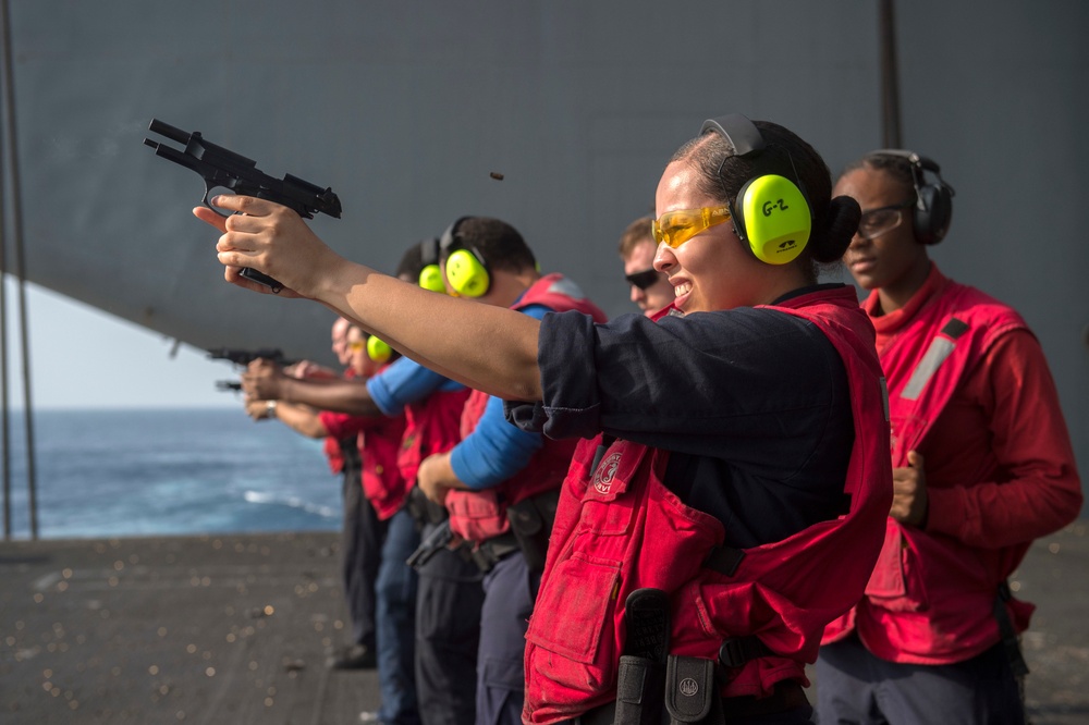 Nimitz Conducts Small Arm Qualification