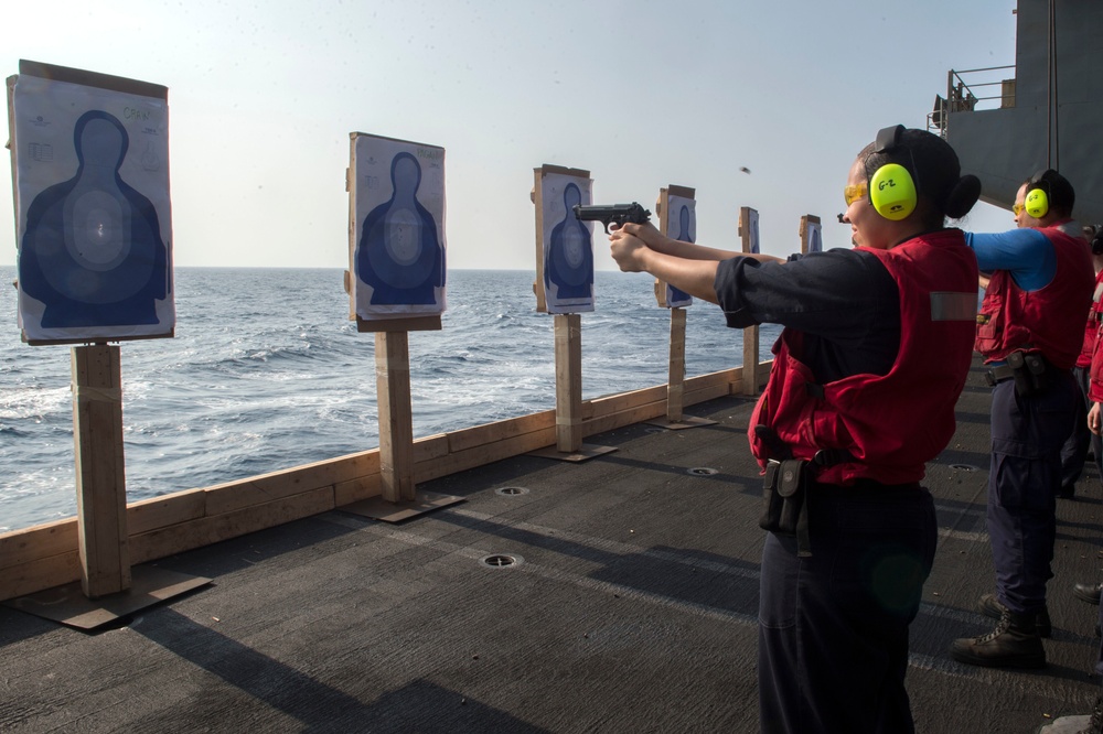 Nimitz Conducts Small Arm Qualification