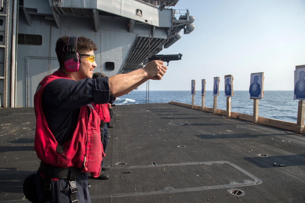 Nimitz Conducts Small Arm Qualification