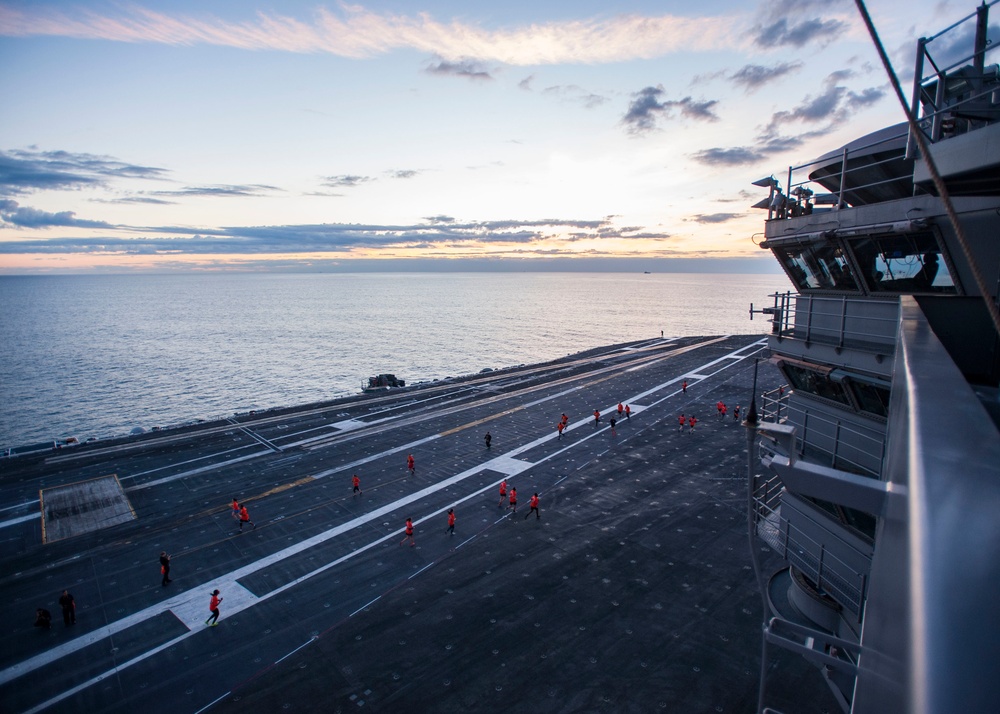 GHWB is the flagship of Carrier Strike Group (CSG) 2, which is comprised of the staff of CSG-2; GHWB; the nine squadrons and staff of Carrier Air Wing (CVW) 8; Destroyer Squadron (DESRON) 22 staff and guided-missile destroyers USS Laboon (DDG 58) and US..