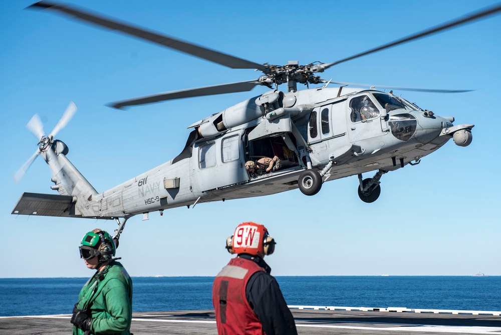 GHWB is the flagship of Carrier Strike Group (CSG) 2, which is comprised of the staff of CSG-2; GHWB; the nine squadrons and staff of Carrier Air Wing (CVW) 8; Destroyer Squadron (DESRON) 22 staff and guided-missile destroyers USS Laboon (DDG 58) and US..