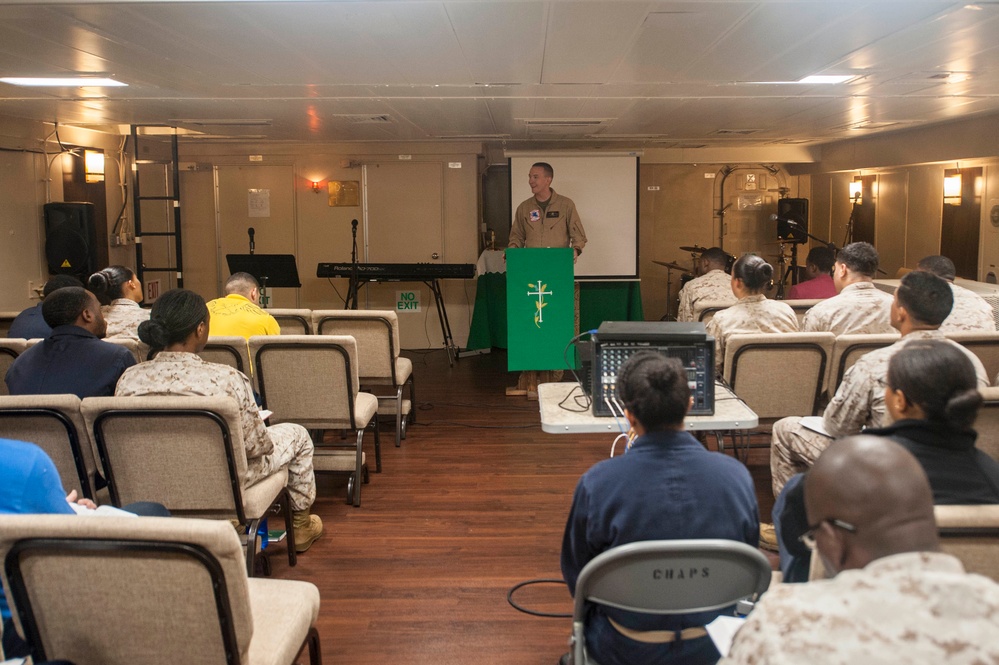 USS America crew attend religious services