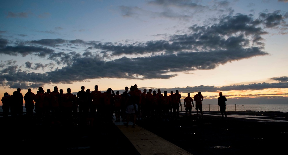 GHWB is the flagship of Carrier Strike Group (CSG) 2, which is comprised of the staff of CSG-2; GHWB; the nine squadrons and staff of Carrier Air Wing (CVW) 8; Destroyer Squadron (DESRON) 22 staff and guided-missile destroyers USS Laboon (DDG 58) and US..