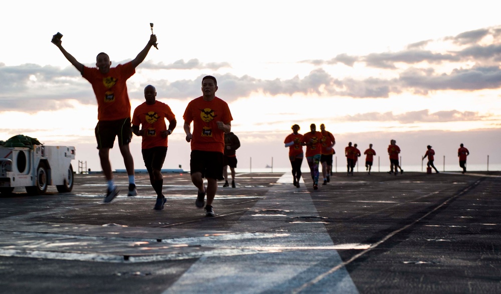 GHWB is the flagship of Carrier Strike Group (CSG) 2, which is comprised of the staff of CSG-2; GHWB; the nine squadrons and staff of Carrier Air Wing (CVW) 8; Destroyer Squadron (DESRON) 22 staff and guided-missile destroyers USS Laboon (DDG 58) and US..